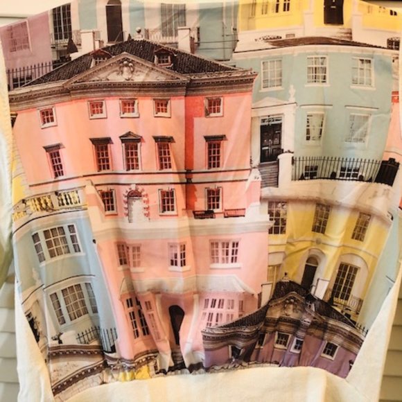 Ted Baker Regency Houses Print Cardigan, Pale Green Sz 2 Cotton w/print back - Picture 5 of 5